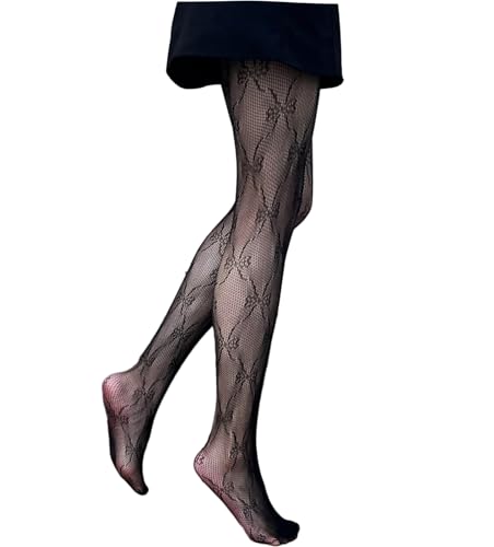 Image of VINICUNCA Women's Fishnet Stockings Lace Patterned Tights High Waist Pantyhose