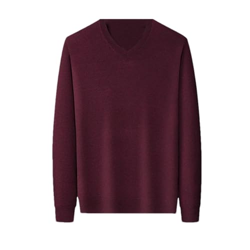 Men Wool Blend V-Neck Sweater Spring Fall Long Sleeve Slim Fit Knit Pullover Sweater