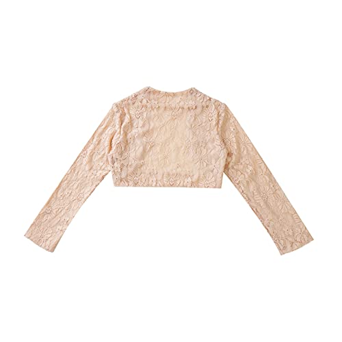 Kids Girls Lace Bolero Shrugs Long Sleeve Open Front Cropped Cardigan Sweaters for Sleeveless Dress4
