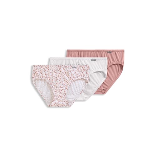 Image of Jockey Women's Underwear Elance Bikini - 3 Pack, Diamond White /Prim Floral /Earth Rose, 7