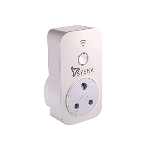 Syska WP001 Smart Wi-Fi Enabled Plug with Power Meter – Compatible with Amazon Alexa & Google Home