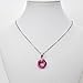 Hot pink pendant necklace, handmade chainmail love knot, small circle jewelry