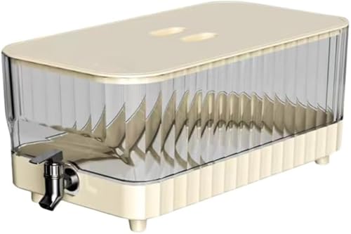 冷水ポット 夏用冷蔵庫 大容量飲料ボトル 高温耐性・耐衝撃性 冷浸ポット 蛇口付き 家庭用冷水ポット 冷蔵庫 飲料機 飲料機 蛇口付き 麦茶ポット ジュースポット 冷水ポット 冷蔵庫用ポット 洗浄が簡単 耐熱性 家庭用 (ベージュ)