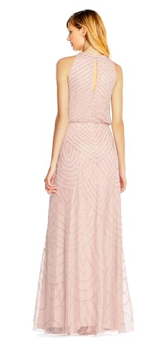 Image of Adrianna Papell Womens Halter Blouson Beaded Gown