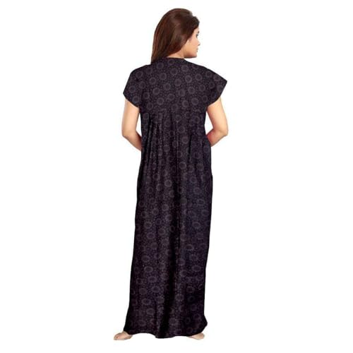 Image of Keyocean Women's Cotton Printed Gown Ankle Length Nighty Free Size (Pack of 2)