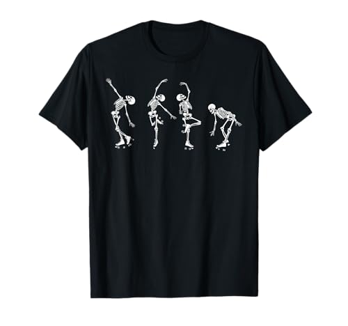 Skeletons dance on roller skates skate Roller Derby T-Shirt