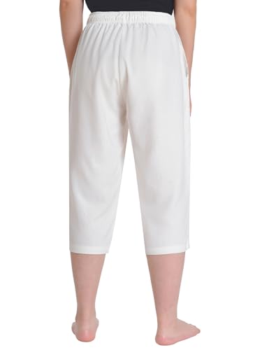 Weintee Women's Petite Linen Capris Petite Length2