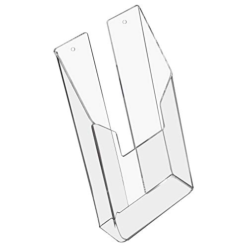 HMF 46841 Expositor de folletos para pared, acrílico, DIN A6, formato vertical, 11 x 20 x 3,5 cm, transparente