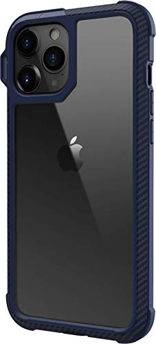 【SwitchEasy】 iPhone12Pro / iPhone12 対応 ケース 耐衝撃 クリア × カーボン テイスト エッジ 透明 携帯ケース 衝撃 吸収 薄型 ハード タフ カバー ストラップホール 付き [ iPhone12 Pro/iPhone 12 /アイフォン12プロ / アイフォン12 対応 ] Explorer ネイビーブルー