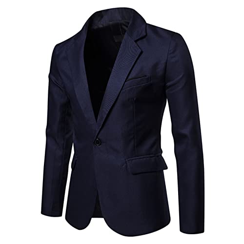 Men's Slim Fit Daily Blazer Lightweight One Button Lapel Slim Fit Business Jacket Solid Wedding Party Sport Coat3