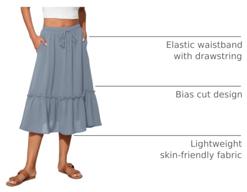 Image of Witsmile High Waist Tiered Skirts for Women Flowy Skirts for Women Long Length with Pockets 2026 Fashion Trendy