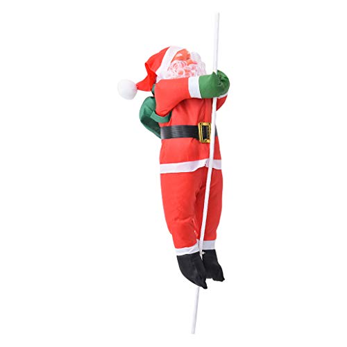 Christmas Santa Climbing Rope Ladder Xmas Tree Hanging Doll Ornament Party Child Decor 40cm (A)