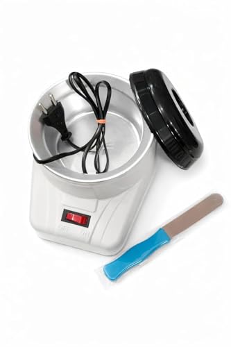 VEEDEE ZONE Electric Wax Heater, White, Hair Removal Waxing Machine with Lid (Wax Heater and Knife)