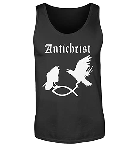 Camiseta de tirantes hombre pez cristiano negro M para gimnasio y playa
