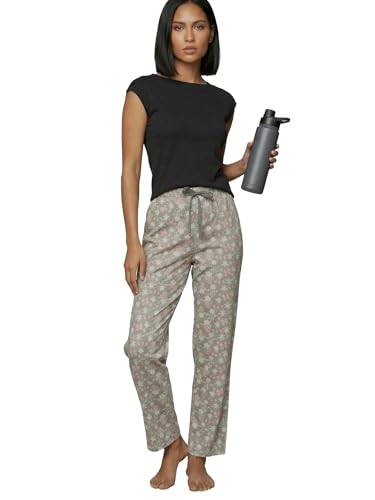 Image of Enamor Mid Rise Full Length Adjustable Drawstring Hangout Pant for Women - Relaxed Fit, Combed Cotton - E4A5
