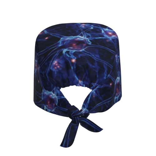 Image of Working Cap, Scrub Cap with Sweatband, Adjustable Tie Back Hat Breathable Headgear for Women /Men
