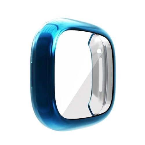 Image of YODI Soft TPU Screen Protector Case Compatible with Fitbit Sense /Versa 3, Protective Cover Bumper Accessories for Men Women (Blue)