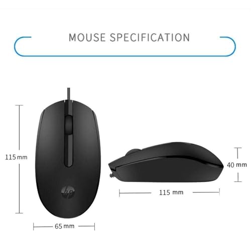 HP M10 Wired USB Mouse with 3 Buttons High Definition 1000DPI Optical Tracking and Ambidextrous Design view 2
