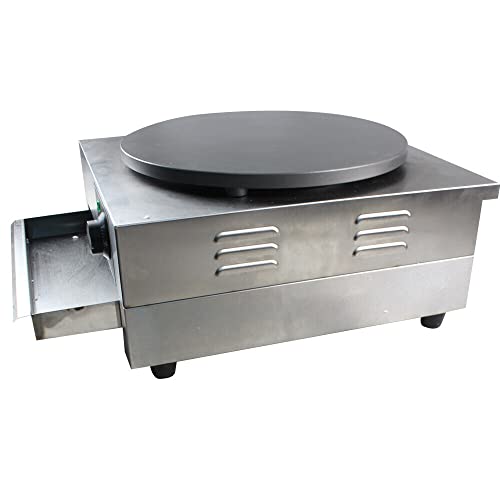 MuChaIOAK Electric Crepe Maker, Non-stick Electric Crepe Maker Pancake Machine Hotplate, Adjustable Temperature Mini Pancake Machine Home Baker Machine Stainless Steel Countertop Griddle (3000W)