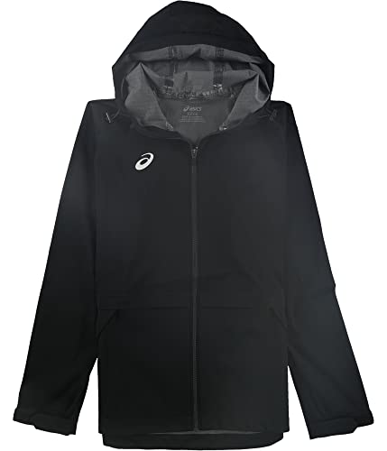 Chaqueta impermeable para mujer ASICS Team Black en talla M color negro para lluvia