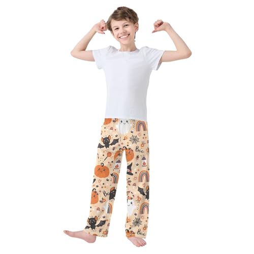 Boys' Pants Cute Halloween Ghost Pumpkins Long Bottoms Jogger Pants Elastic Waist Trousers with Pockets S-XL2