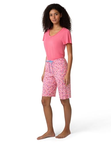 Image of HUE Women's Spring Pajama Separates Soft Whimsical Print Pjs with Flowers, Animals, Garden Themed Pjs, Cocktails