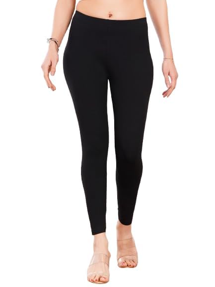Fabric Ankle Length Shimmer Leggings for Women-picture-27