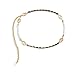 Stfery Bauchkette Mit Perlen, Bauchkette Verstellbar Alloy Doppelring Taillenkette Gold Körperkette 108CM Body Chain