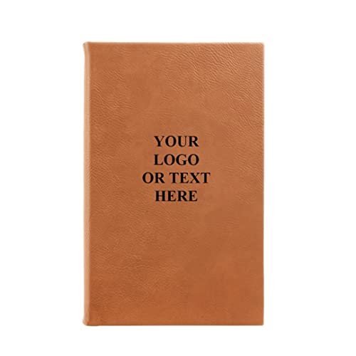 The Personal Exchange Custom Logo Journal Permanently Engraved Name 5 1/4" x 8 1/4" (Rawhide/Black)
