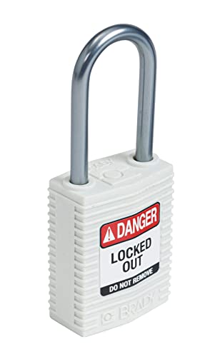 Image of Brady CPT-WHT-38AL-KD6PK SafeKey Padlock, White, 3.0 in H x 1.25 in W x 0.75 in D