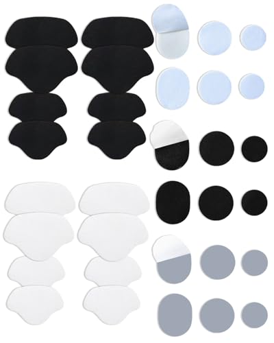 KGDUYC Paquete de 34 parches de reparación de zapatillas de deporte - Reparación de parche autoadhesivo para zapatos para hombres y mujeres (negro + blanco + gris)
