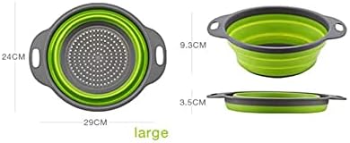 TIJAR® Colander, Foldable Collapsible Silicone Colander Drainer Filter, Easy Storage and Easy Cleaning Food Draining Silicone Rice and Veg Drainer (1, Silicone)