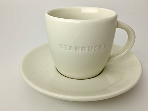 STARBUCKS Ensemble tasse à expresso et soucoupe blanche avec gravure BENTURE