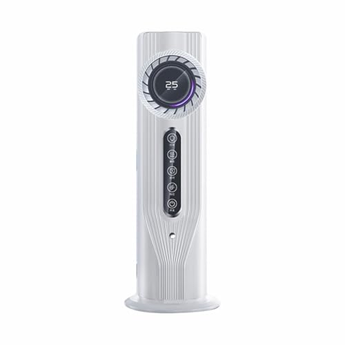 Bnnlqpsttg Ventilador de dormitorio en torre silencioso con humidificación por nebulización, USB, portátil, blanco.
