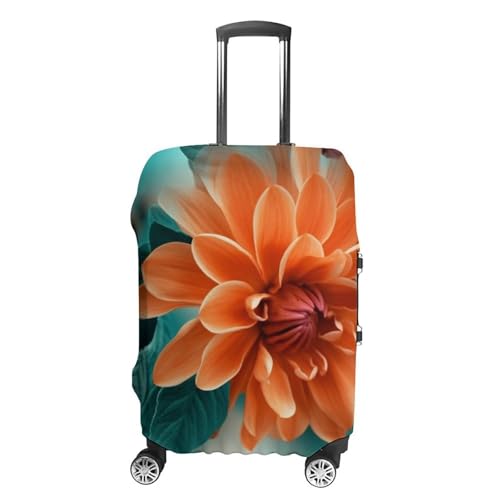 Teal And Flower Luggage Cover Personalization Suitcase Covers Protector Elastic Washable Baggage Cover Anti-Scratch For Traveling, Aircraft Consignment S