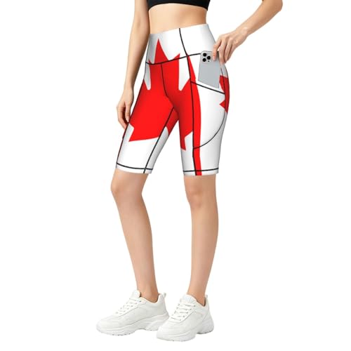 Short de yoga d'entraînement haut de gamme motif canadien coupe parfaite
