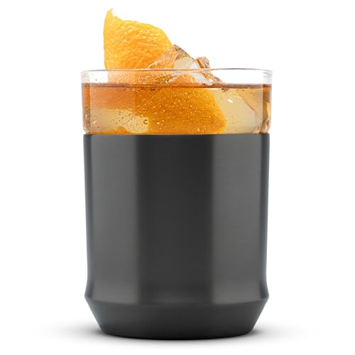 Elevated Craft Hybrid Rocks Glass Premium Vacuum Insulated Steel Base with Removable Insert - 12oz...