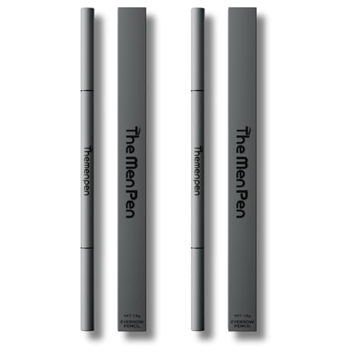 The Men Pen - Waterproof Eyebrow Pen | Beard Filler for Men | Microblading Eyebrow Pen | Hair Filler | Anti-Smudge | Mustache Beard & Eyebrow Filler | Black (Pack of 2)