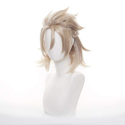 OSIAS Color Layered Albedo Genshin Impact Cosplay Wig for Man and Boys, Albedo Wig, 24 cm - Image 2