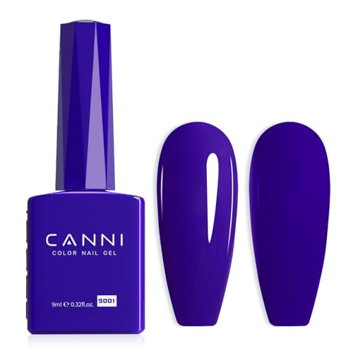 CANNI Royal Blue Gel Nail Polish, 1Pcs Navy Blue Gel Polish Dark Cobalt Deep Color Soak Off U V Nail French Nail Manicure Salon DIY