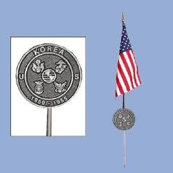 FlagandBanner Grave Marker for Korean Veteran (Faced Aluminum) (25 in.)