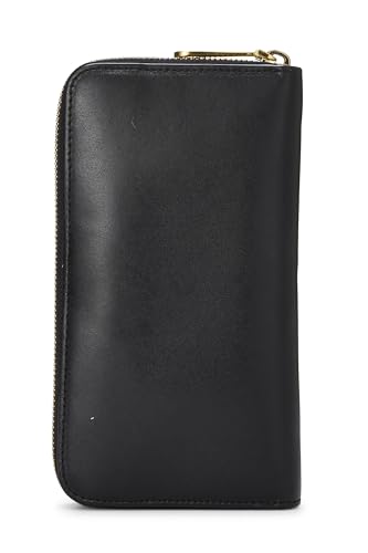 Pre-Loved Black Leather 'F is Fendi' Zippy Wallet, Black3