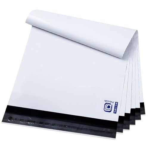 POLYSELLS 100 pcs 10x13 Inch White Poly Mailers Shipping Envelopes, Strong Adhesive Sealing, Waterproof, and Tear-resistant Postal Mailing Bags for Clothing, Books, and Accessories