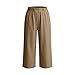 AKTCVVJ Women Capri Pants Loose Fit Linen Capri Pants Casual Straight Leg Capris Summer Vacation Pant with Pockets Brown