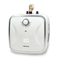 6.6 Gallon Hot Water Heater Electric - Under Sink Portable Mini Hot Water Tank with LED Display for RV Camper Kitchen Food Truck, 110V/120V 1440W, Wall or Floor Mounted Simple Installation