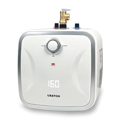 6.6 Gallon Hot Water Heater Electric - Under Sink Portable Mini Hot Water Tank with LED Display for RV Camper Kitchen Food Truck, 110V/120V 1440W, Wall or Floor Mounted Simple Installation