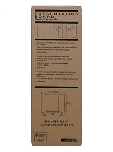 Pacon Extra Fold Presentation Board, White, 48"x36" - Thumbnail 2
