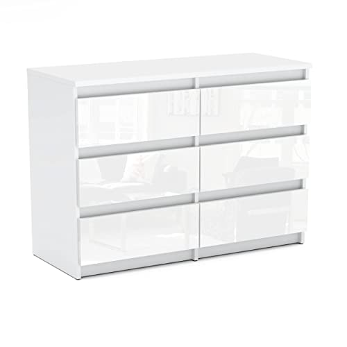 MRBLS Kommode mit 6 Schubladen Sideboard Schubladenschrank Kleiderschrank...