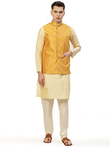 Image of Jompers Men's Woven Design Nehru Jacket.