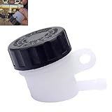 Bawkars Master Cylinder Fluid Oil Reservoir, Rear Brake Fluid Reservoir Clutch Tank Oil Cup, Universal Fit for Motorcycle Pit Dirt Bike ATV 4 Wheel QUAD (Black & White)